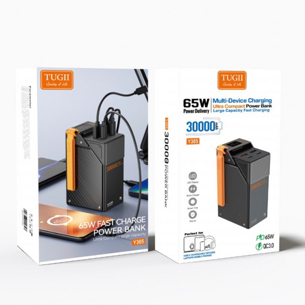 УМБ Power Bank TUGII WUW Y365 30000mAh PD65W+QC3.0 для ноутбуків  64603 фото