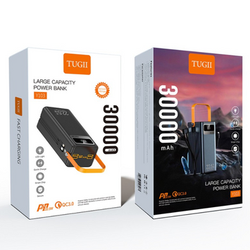 УМБ Power Bank WUW TUGII Y103 30000mAh PD22.5W+QC3.0 з вбудованими кабелями Lightning, Micro-USB, Type-C та USB 62398 фото