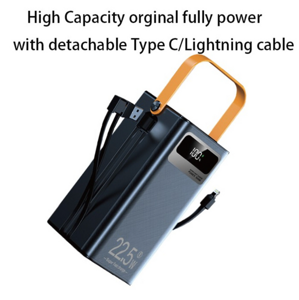 УМБ Power Bank WUW TUGII Y104 40000mAh PD22.5W+QC3.0 з вбудованими кабелями Lightning, Micro-USB, Type-C та USB  62399 фото