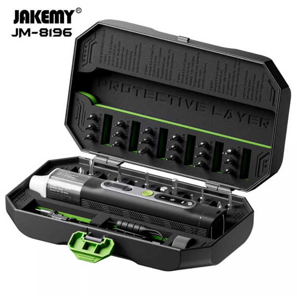 Акумуляторна викрутка JAKEMY JM-8196 35в1 з магнітними бітами в кейсі JM-8196 фото